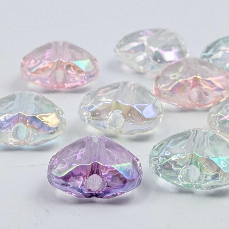 画像5: アクリルビーズ ハート型 B-27 クリア 約14mm 10個セット ハンドメイド アクセサリーパーツ プラスチックビーズ ビーズクラブ (5)