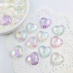 画像6: アクリルビーズ ハート型 B-27 クリア 約14mm 10個セット ハンドメイド アクセサリーパーツ プラスチックビーズ ビーズクラブ (6)